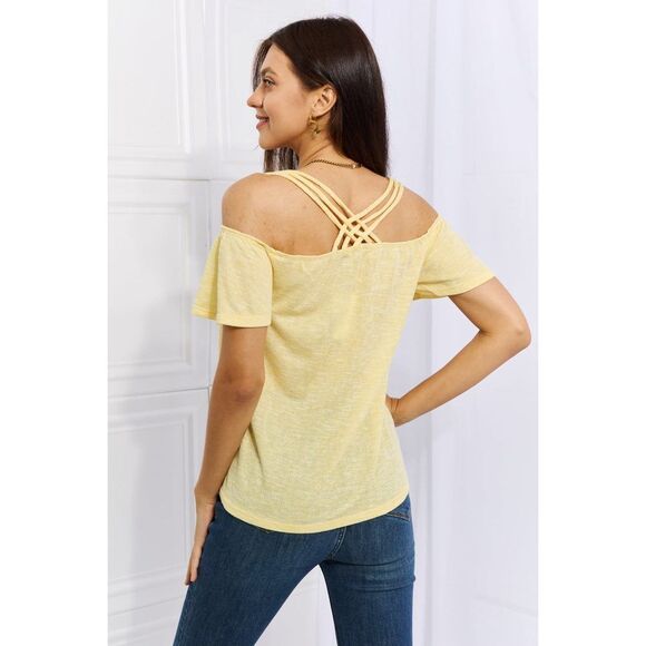Culture Code On The Move Full Size Off The Shoulder Flare Sleeve Top In Sand Ye - Picture 7 of 9
